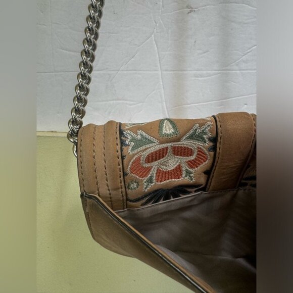 Rebecca Minkhoff Love Embroidered Floral Bag Nubuck Leather Crossbody Shoulder - Picture 9 of 16